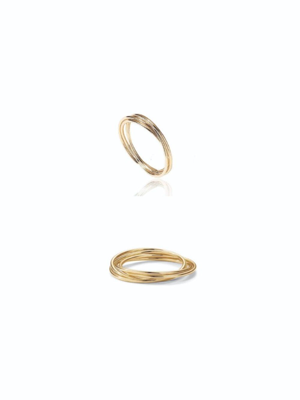 PAVOI 14K Plated Interlocked Rolling Anxiety Fidget Ring, size 7